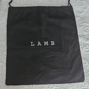 L.A.M.B. Black Drawstring Purse Handbag DustBag 17" X 19"tall